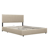 Queen Upholstered Platform Bed with Lifting Storage
