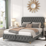 Queen Platform Bed Frame With pneumatic hydraulic Lift function
