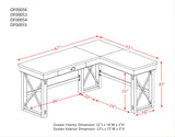 Rustic Oak finish Writing Desk w/Lift Top in Marble Top