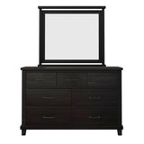 Rustic Farmhouse Style 6 Pieces Bedroom Sets Blackwash Queen Bed with 2 Drawers, Nightstand*2, Chest, Dresser and Mirror, Coffee