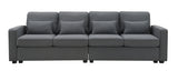 4-Seater Modern Linen Fabric Sofa with Armrest Pockets
