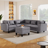 Modern Sectional Sofa with coffee table ottoman