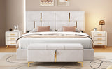 Queen 2-Piece Bedroom Set Upholstered Platform Bed with Hydraulic Storage