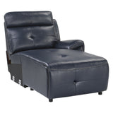 Reclining Sectional with Left Chaise Navy Blue