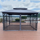 13x10 Outdoor Patio Gazebo Canopy Tent With Ventilated Double Roof And Mosquito net
