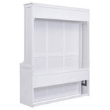 Queen Size White Murphy Bed with Shelf
