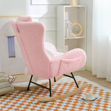 Rocking Chair - with rubber leg and cashmere fabric, suitable for living room and bedroom