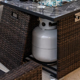 Outdoor Fire Pit Table, Propane Fire Table with Ceramic Tabletop Gas Fire Table