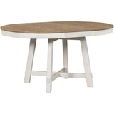 5-Piece Farmhouse Dining Table Set Wood Round Extendable Dining Table