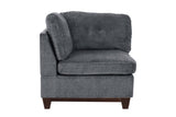 Ash Grey Chenille Fabric Sectional Couch