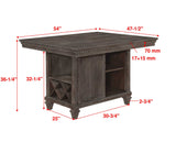 Traditional Vintage Style Regent 6Pc Counter Height Dining Set