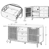 58'' Wide 3 Drawer Sideboard