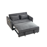 Sofa Bed, 3-in-1 Versatile Velvet with Adjustable Backrest