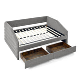 Full Size Daybed with Two Drawers Trundle