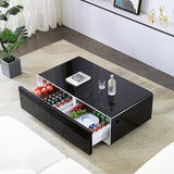 Black Smart Coffee Table Fridge