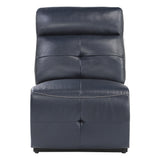 Reclining Sectional with Left Chaise Navy Blue