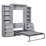 Twin Size Murphy Bed with Storage Shelves and Drawers