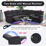 Home Theater Seating Modern Manual Recliner Sofa Chairs with Storage Box