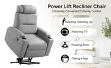Power Lift Recliner Chair - USB Charge Port (Light Gray)