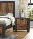 Unique Style Nightstand - Multi-Tone Wire Brushed Finishes