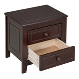 Queen 3-Piece Bedroom Set Wood Platform Bed