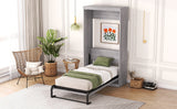 Gray Twin Size Murphy Bed that Transforms into a Cabinet