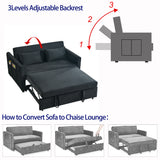 Convertible Sofa Bed, 3-in-1 Versatile Velvet Double Sofa