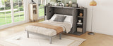 Full Size Murphy Bed with Shelves, Drawers and USB Ports