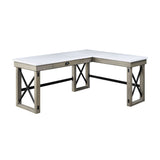 Rustic Oak finish Writing Desk w/Lift Top in Marble Top