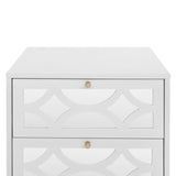 2 drawer nightstand - White Mirrored Nightstandwith Gold Legs