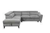 Wrenley Gray Chenille Sectional Sofa with Sleeper & Storage