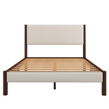 Queen 4 Piece Bedroom Set Mid Century Modern  Platform Bed with Two Nightstands and Dresser