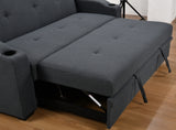 Pull Out 3 in 1 Convertible Modern Sofa Sleepert, Cup Holders, Pillows and Pockets