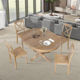 Modern Dining Table Set for 4, Round Table