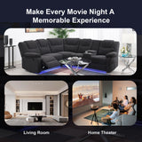 Home Theater Seating Modern Manual Recliner Sofa Chairs with Storage Box