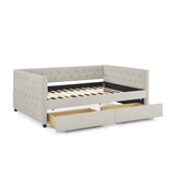 Upholstered Full Size Daybed with Two Drawers