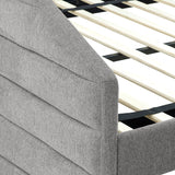 Queen Size Daybed with Two Drawers Trundle Upholstered Tufted Sofa Bed