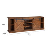 TV Stand Console for TVs up to 95 inches, No Assembly Required, Aged Whiskey Finish