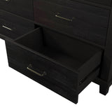 Rustic Farmhouse Style 3 Pieces Bedroom Sets Blackwash Queen Bed with 2 Drawers, Nightstand and Dresser, Coffee