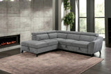 Wrenley Gray Chenille Sectional Sofa with Sleeper & Storage