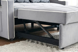 Pull Out 3 in 1 Convertible Sleeper Sofa Couch Velvet Tufted Loveseat w USB, Adjustable Backrest, Multi-Pockets