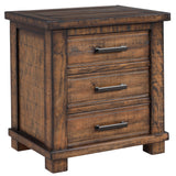 Rustic Three Drawer Reclaimed Wood Framhouse Nightstand