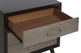 Stylish Two-Tone Finish Bedroom Nightstand Walnut Veneer