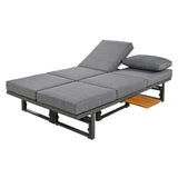 3-Piece Multi-Functional Outdoor Sectional Sofa Set with Height-adjustable Seating and Coffee Table for Patio, Garden and Backyard (Grey)