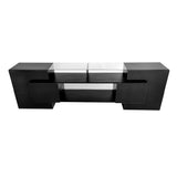 TV Stand with 2 Illuminated Glass Shelves, High Gloss Entertainment Center
