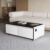 Modern Smart Coffee Table with Built-in Fridge, Bluetooth Speaker
