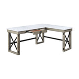 Rustic Oak finish Writing Desk w/Lift Top in Marble Top