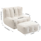 Fluffy White bean bag chair