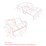 Modern Convertible Sofa Bed w/2 Removable Armrests w/USB Power Port
