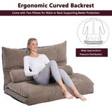 Light Brown Adjustable Folding Futon Sofa